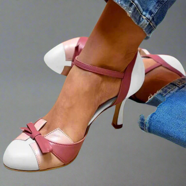 Bellarosa | Sandalias coloridas con nudo y correa, de punta redonda
