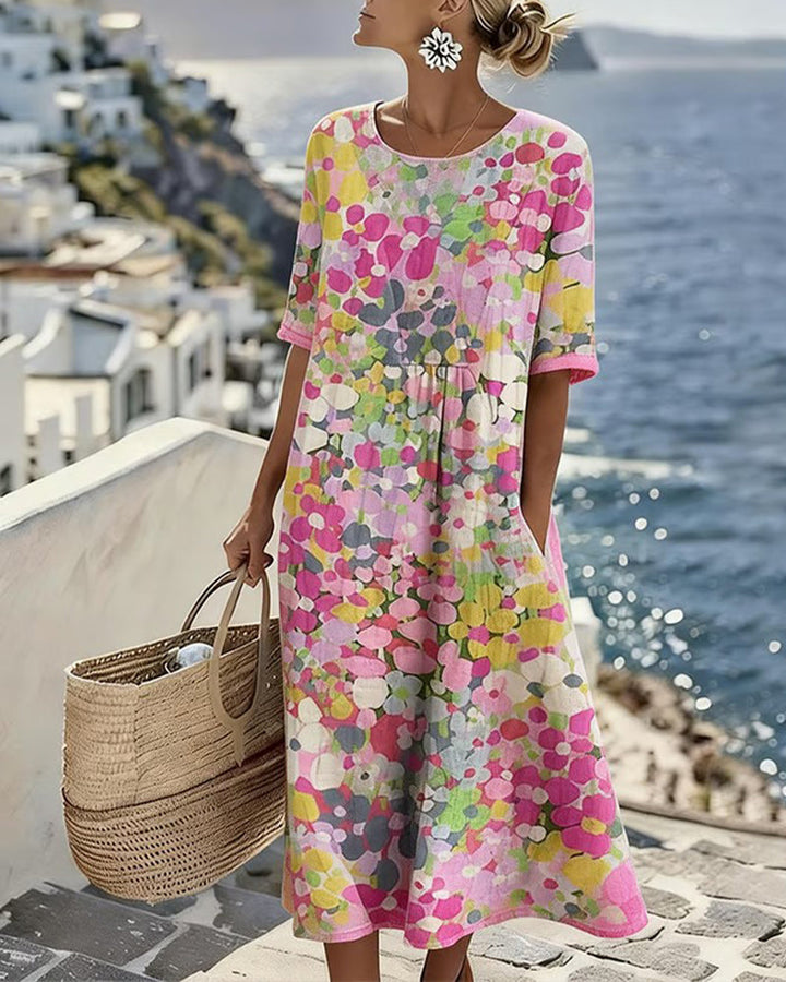 Sara | Vestido midi floral suelto y ligero