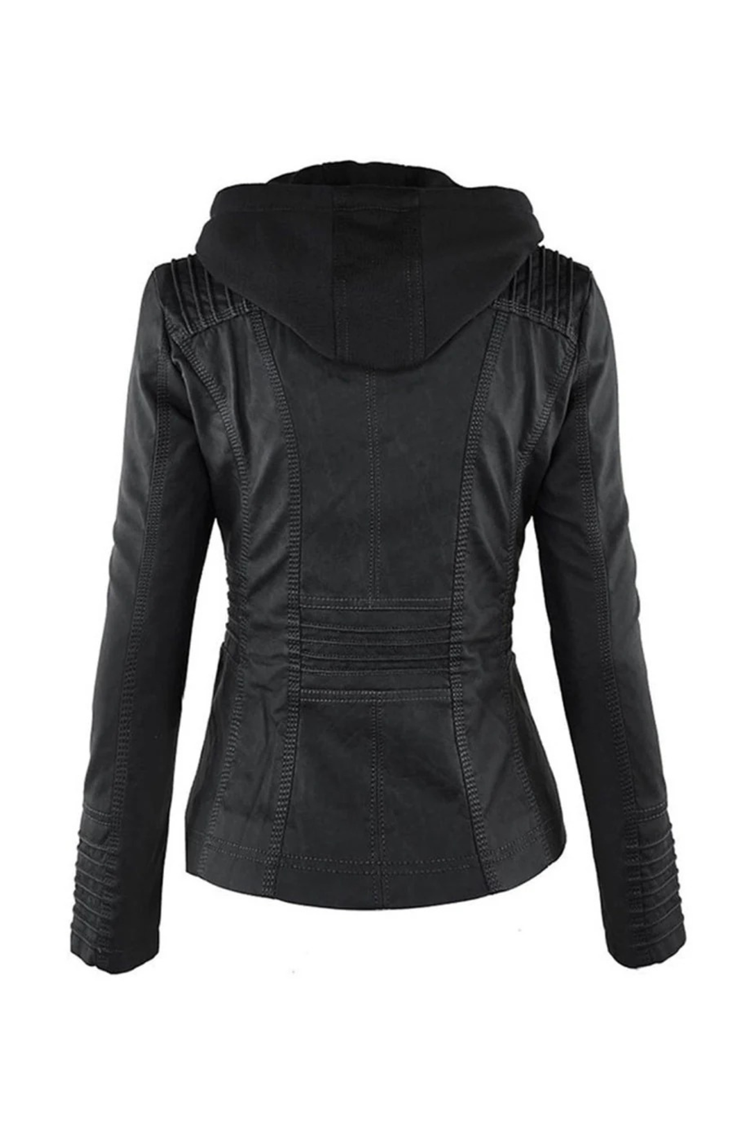 ELVIRA – Chaqueta de piel moderna con capucha