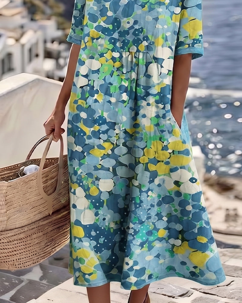 Sara | Vestido midi floral suelto y ligero