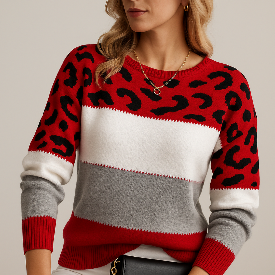 Lucia | Jersey Elegante de Leopardo