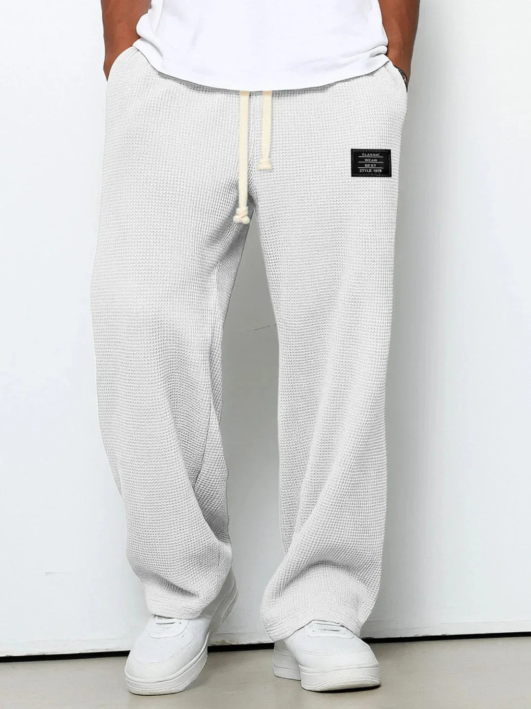 Lorenzo | Pantalones de pierna ancha con tejido de panal