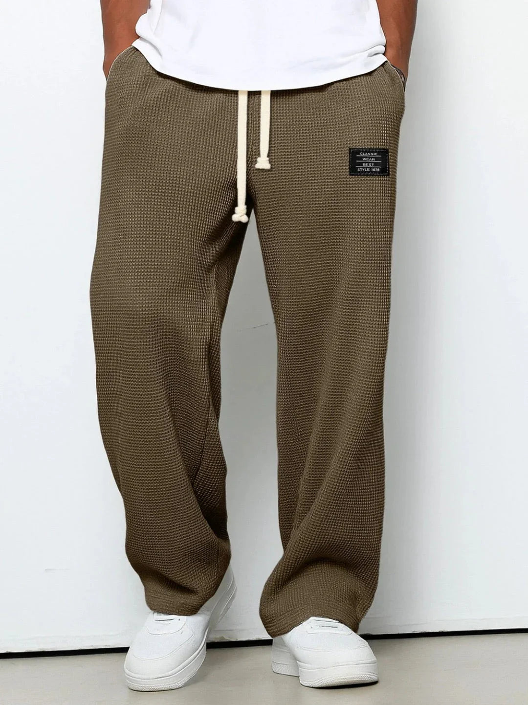 Lorenzo | Pantalones de pierna ancha con tejido de panal