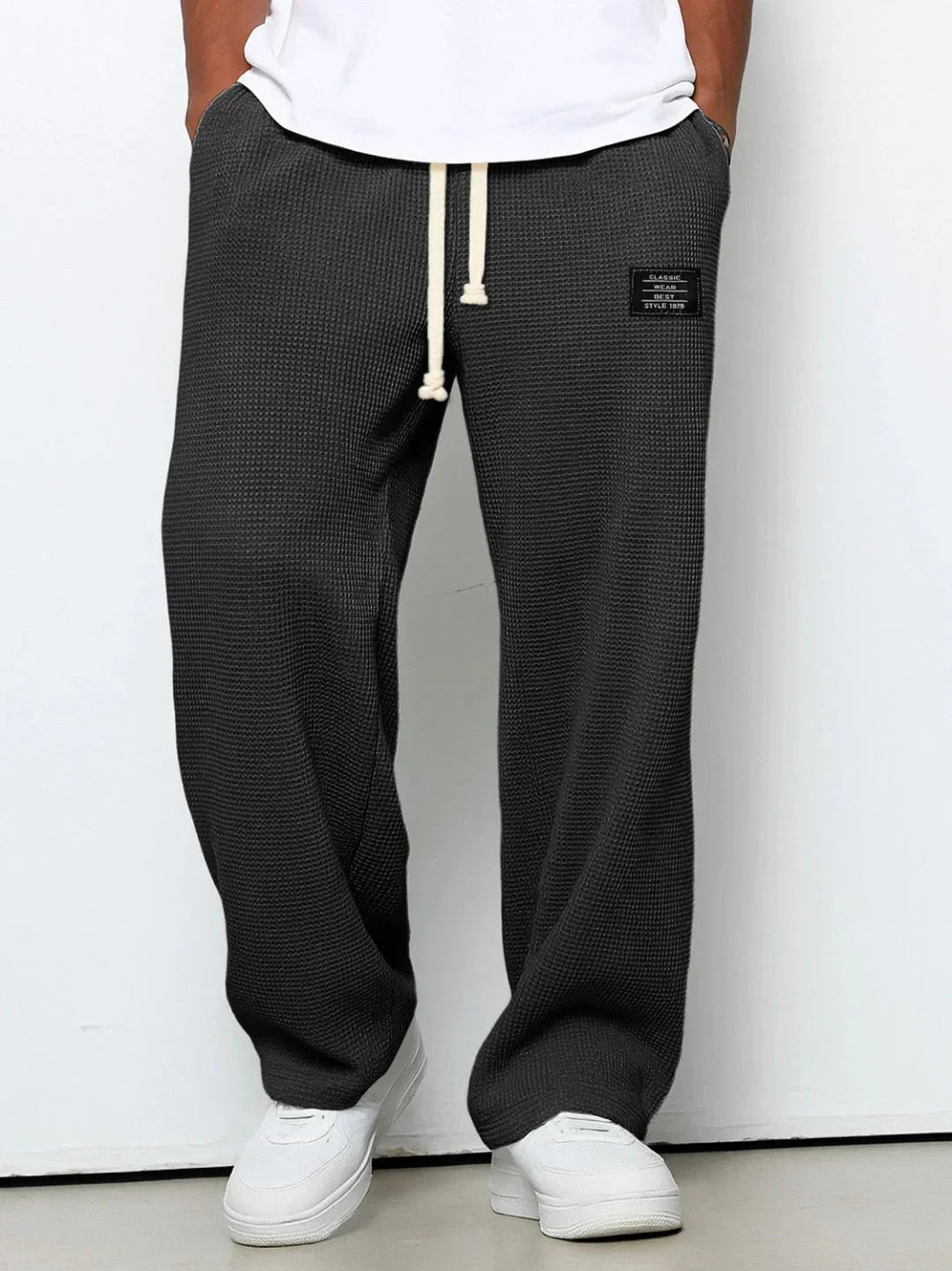 Lorenzo | Pantalones de pierna ancha con tejido de panal