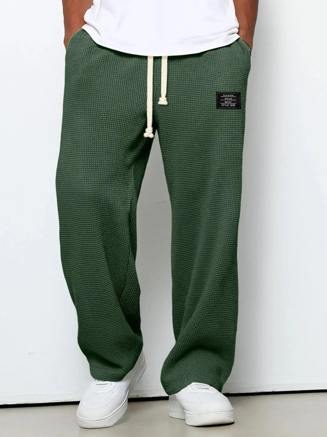 Lorenzo | Pantalones de pierna ancha con tejido de panal