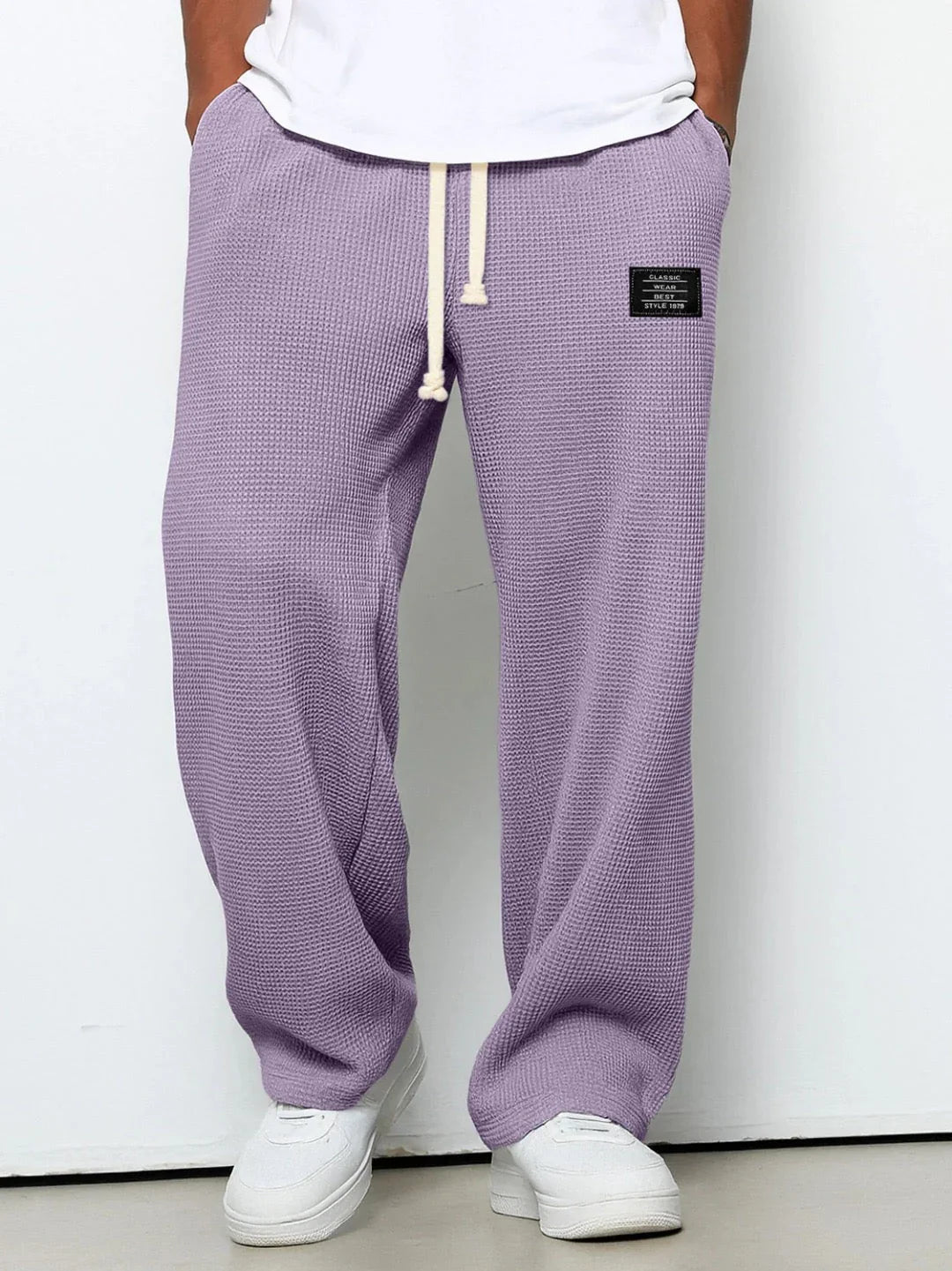 Lorenzo | Pantalones de pierna ancha con tejido de panal