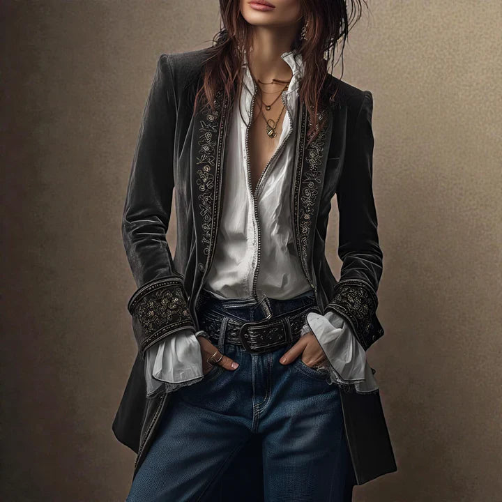 Natalia™ | Elegante chaqueta de terciopelo
