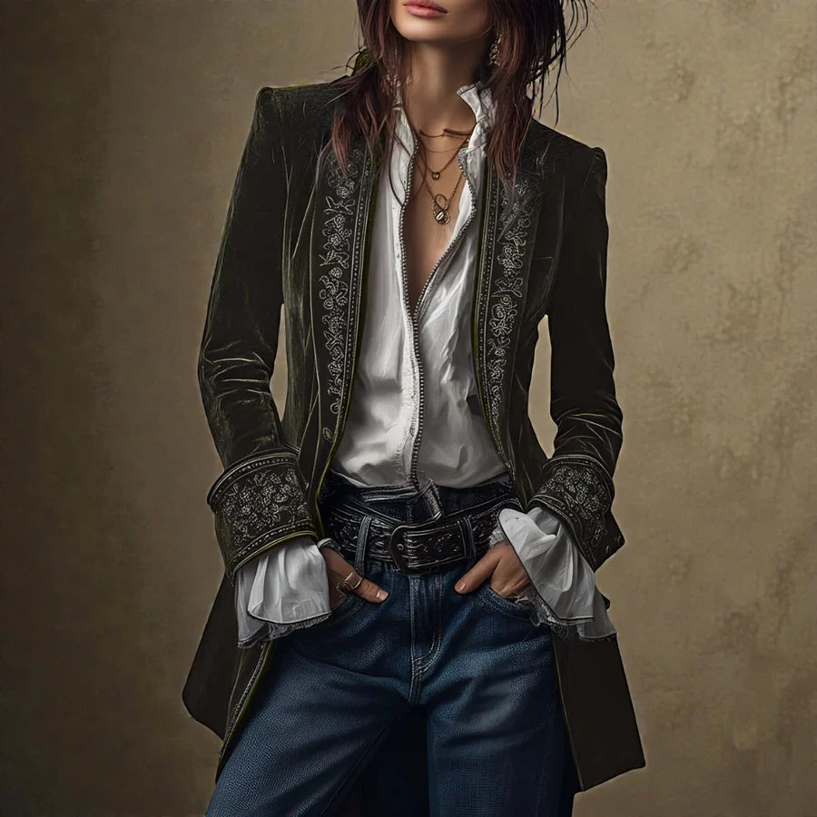 Natalia™ | Elegante chaqueta de terciopelo