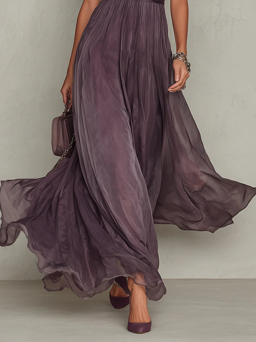 Sofía™ - Vestido Maxi Elegante Ciruela Royale