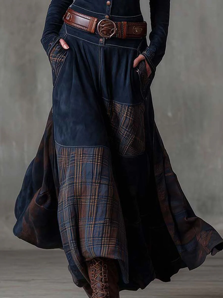 Elisa | Vestido maxi de ante con cinturón