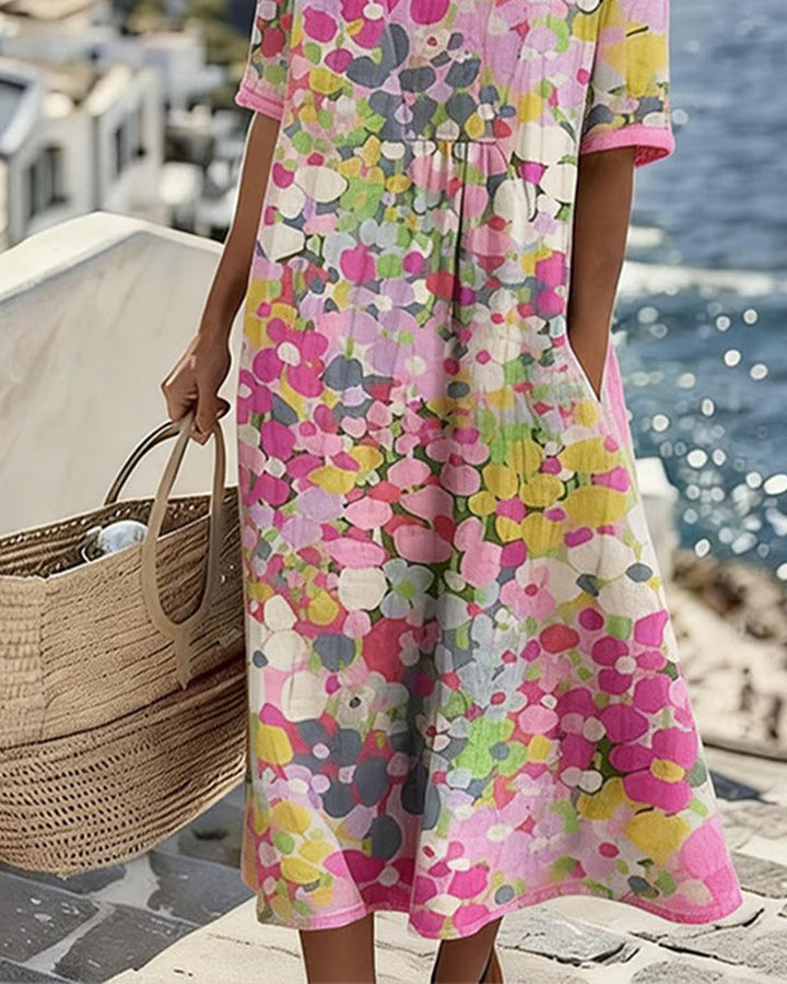 Sara | Vestido midi floral suelto y ligero