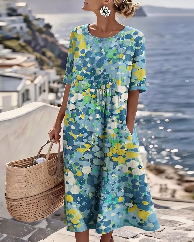 Sara | Vestido midi floral suelto y ligero