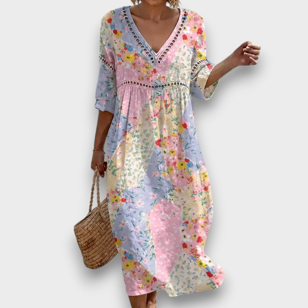 Clara - Vestido Floral de Parches