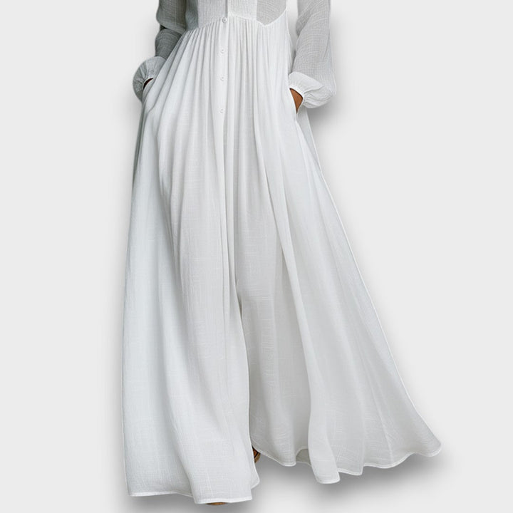 Serena - Vestido Maxi con Botones Frontal Fluidos