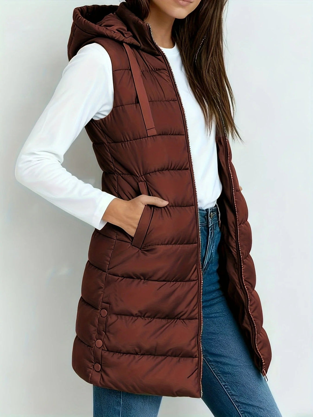 Naya | Chaqueta con Capucha alcolchada sin mangas